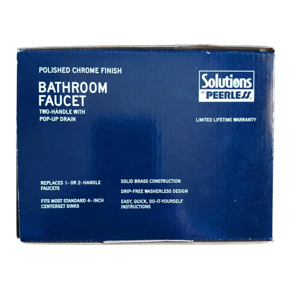NEW Solutions By Peerless Polished Chrome Two-Handle Bathroom Faucet PopUp Drain
